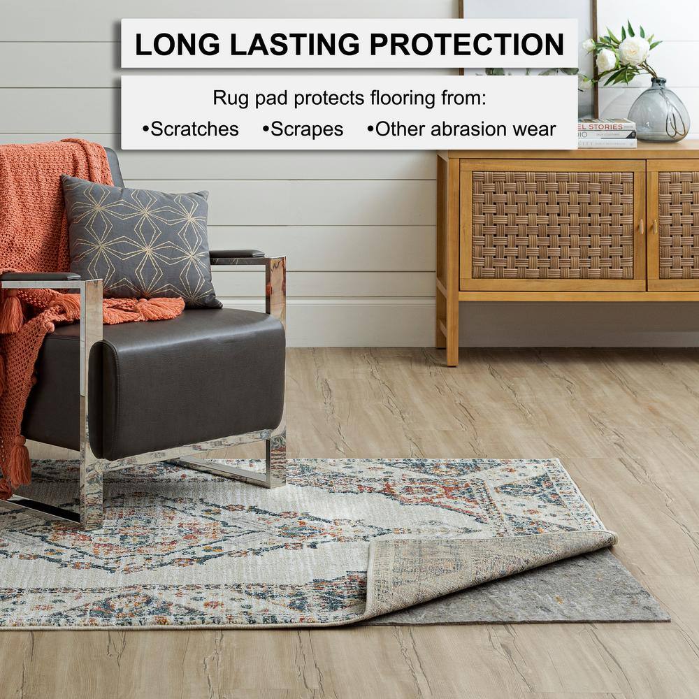 7'6" x 10' Gray Recycled Synthetic Dual Surface Rug Pad