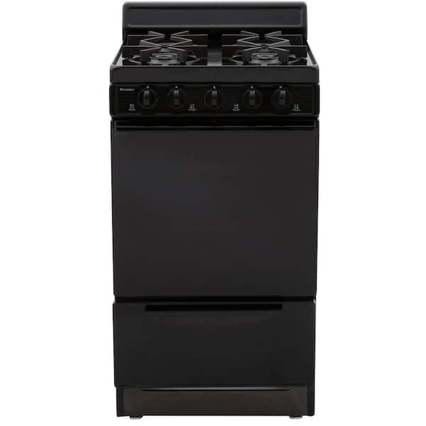 Unbranded 20 in. 2.42 cu. ft. Freestanding Gas Range with Sealed Burners in Black