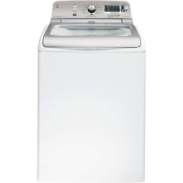 GE 5.0 cu. ft. High-Efficiency Top Load Washer with Steam in White, ENERGY STAR