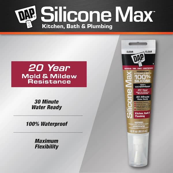 Silicone Max 2.8 oz. White Premium Kitchen and Bath Silicone Sealant (12-Pack)