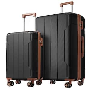 Tatahance 2-Piece Black Hardside ABS Lightweight Spinner Luggage