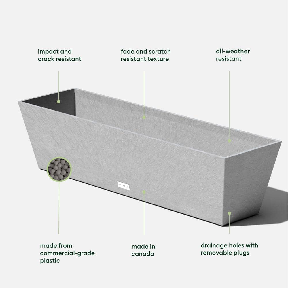 Gray 36" Recycled Plastic Outdoor Window Box Planter Set
