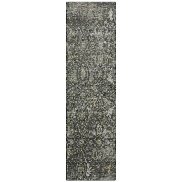 Chantille Machine Washable Indoor/Outdoor Abstract ACN2359 Pewter 2 ft. x 7 ft. Runner Rug