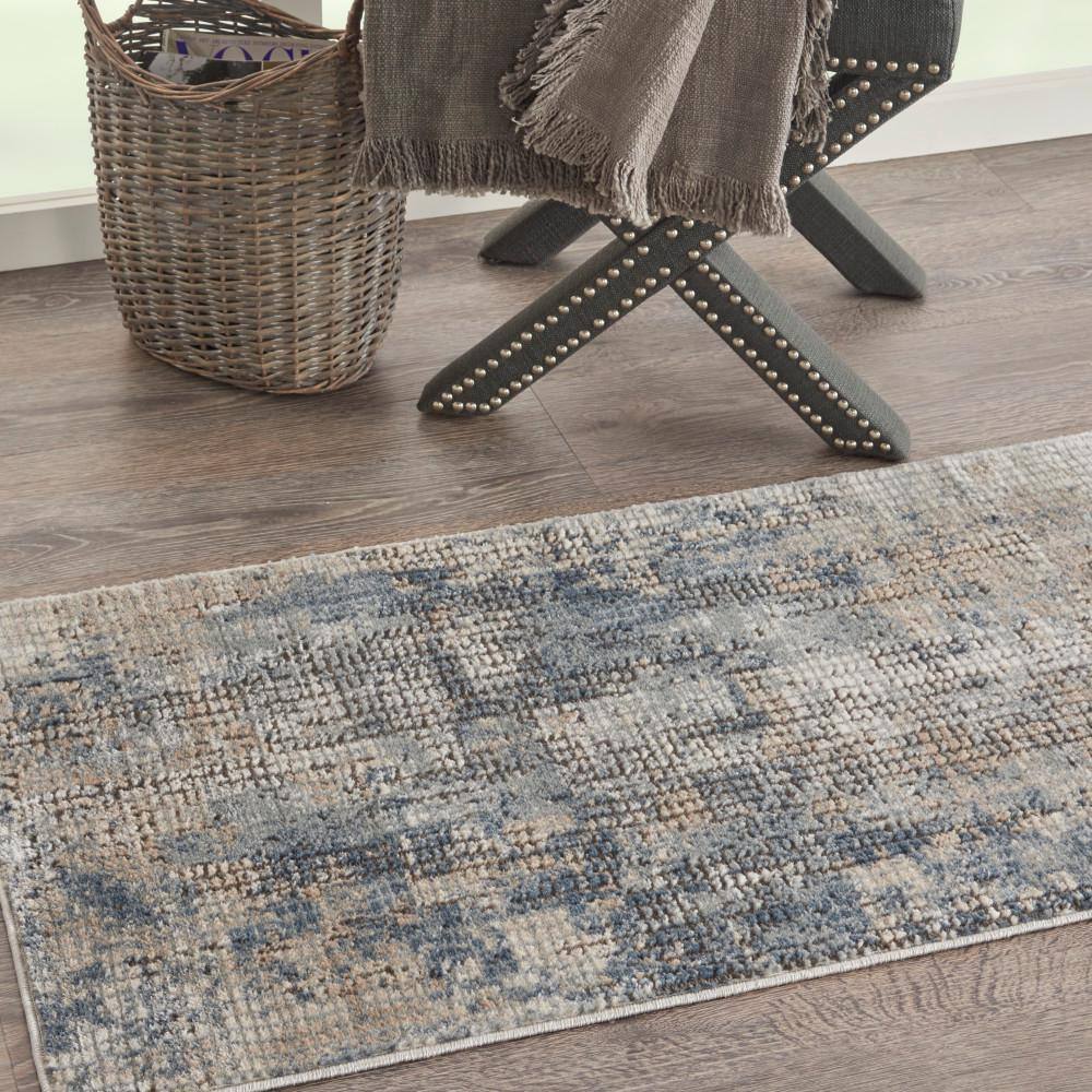 Concerto Abstract Blue & Beige Hand-Knotted Rug