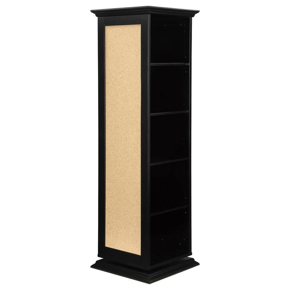 Black Swivel Cabinet with Mirror and Cork Board