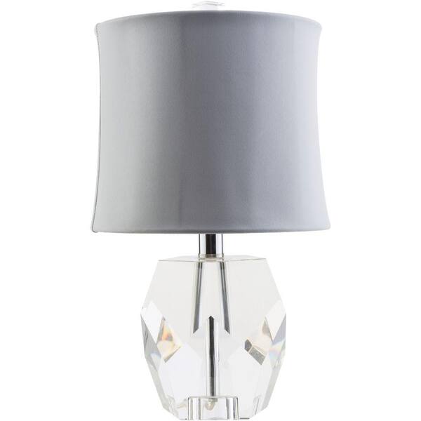 Artistic Weavers Pacinotti 16.5 in. Clear Indoor Table Lamp with Gray Shade