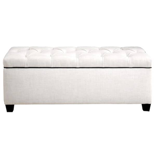 MJL Furniture Designs Sean Loft Magnolia Diamond Tufted Upholstered Large Storage Bench
