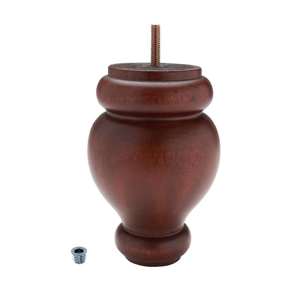 American Pro Decor 6 in. x 4 in. Unfinished Solid Hardwood Round Bun Foot