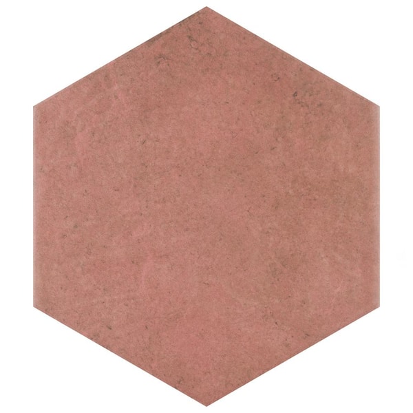 Merola Tile Heritage Hex Wine 7 in. x 8 in. Porcelain Floor and Wall Take Home Tile Sample
