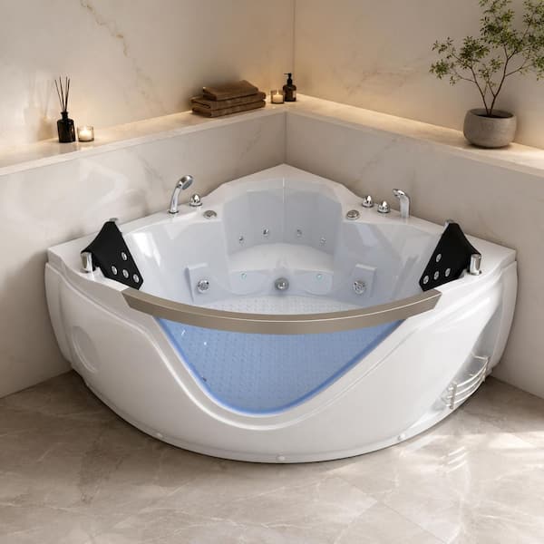 Xspracer 73 in. x 48 in. Acrylic Freestanding Whirlpool Bathtub in