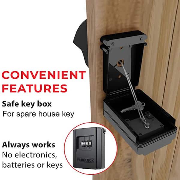 YARDLOCK Keyless Gate Lock Kit, Black