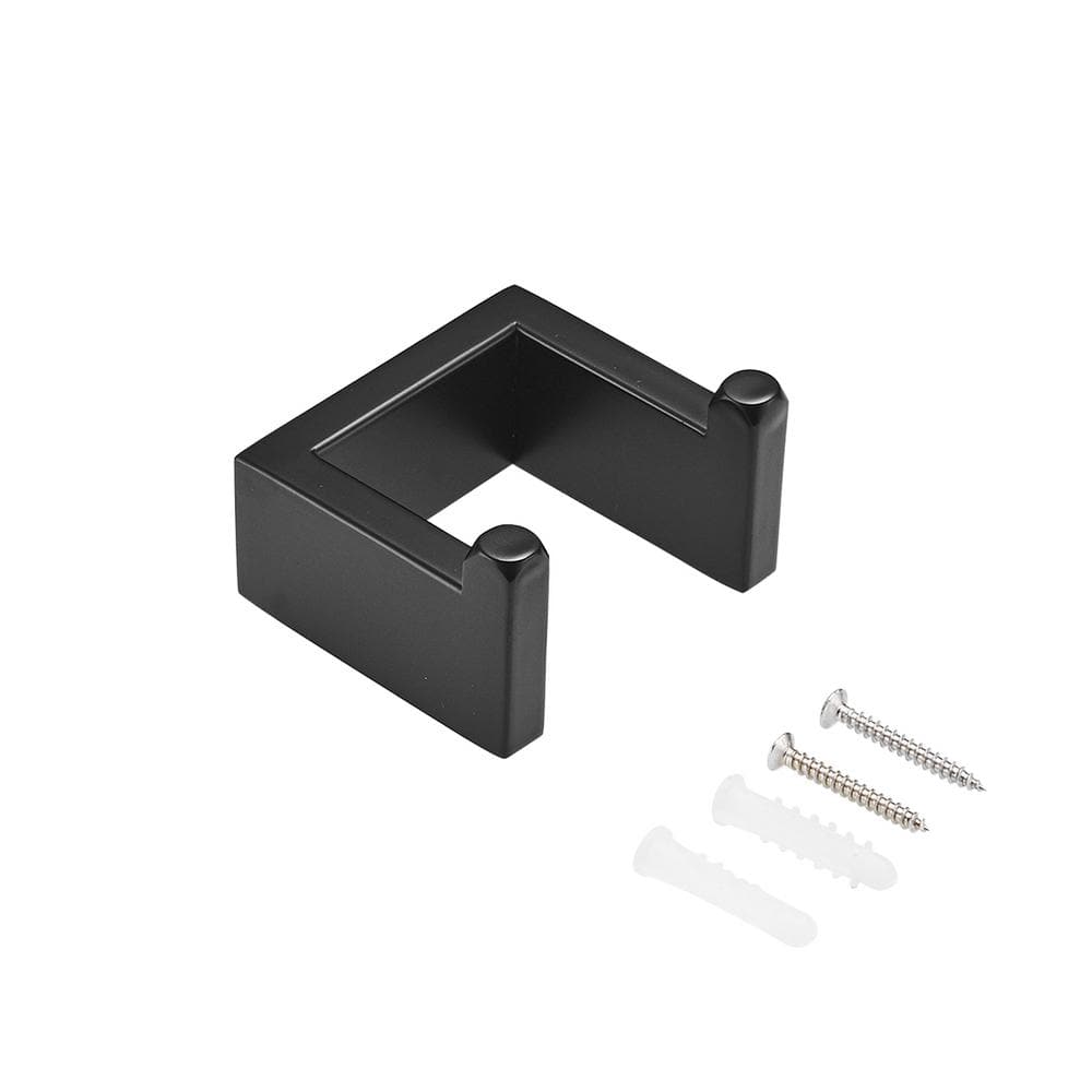 Matte Black Stainless Steel Wall Mounted J-Hook Bath Accessory