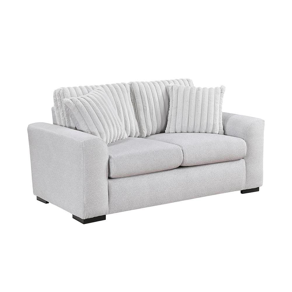 Artem 65.5 in W Gray Textured Microfiber and Corduroy Upholstery 2-Seater Loveseat price history on PriceWatchPro
