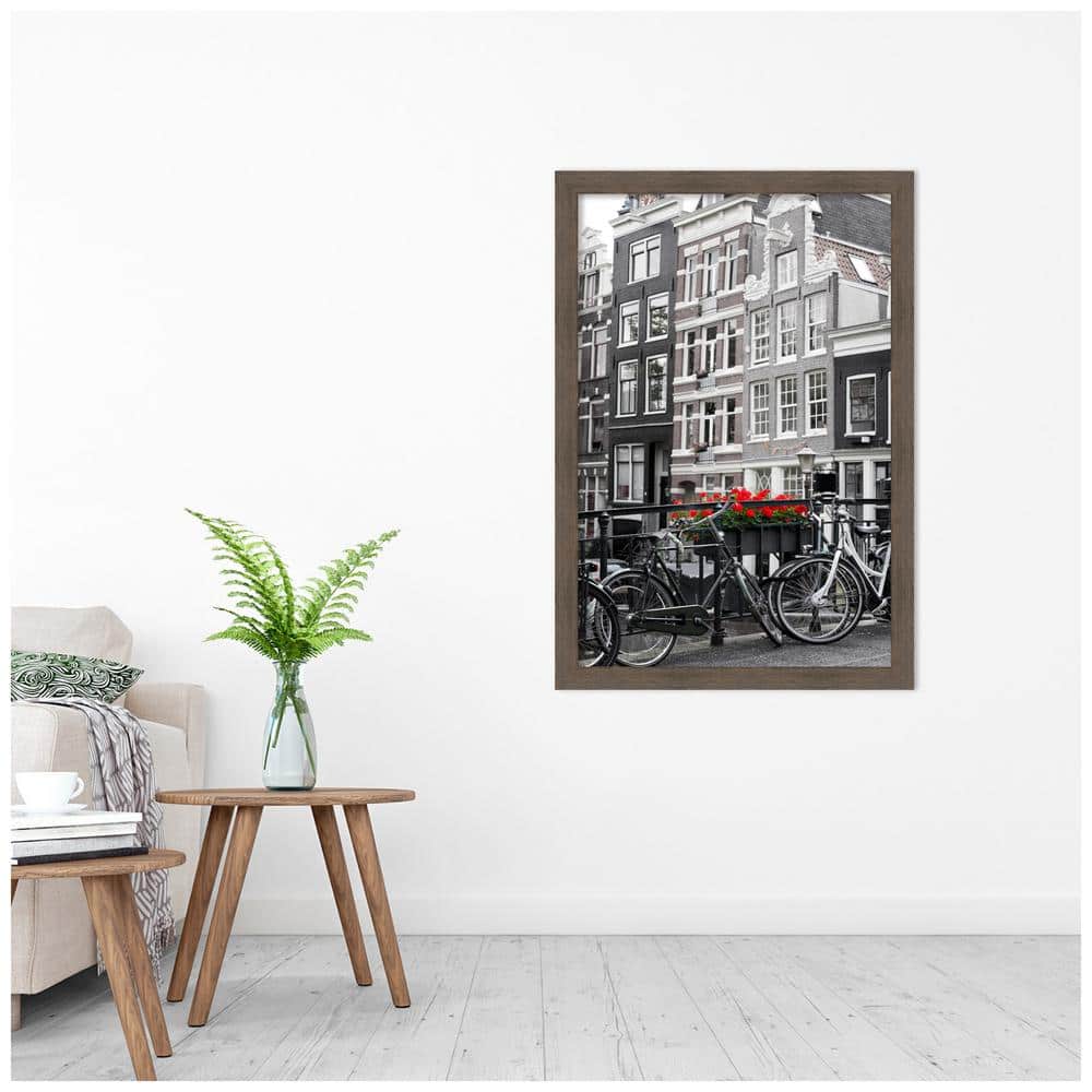 Hardwood Mocha Matte Finish Rectangle Wood Picture Frame 39" x 27"