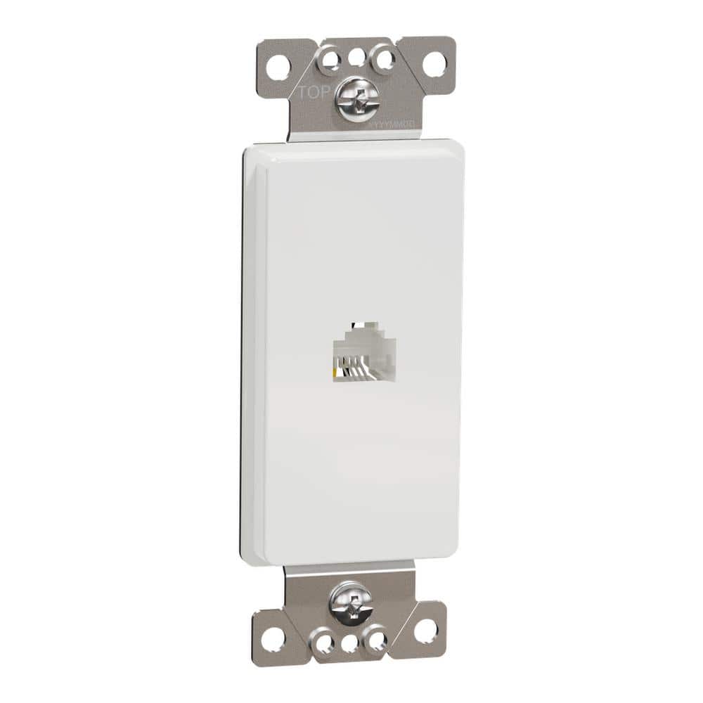 X Series 1-Gang Ethernet Datacom RJ11 4 Conductor Telephone Phone Jack Cable Metal Wall Plate Matte White price history on PriceWatchPro