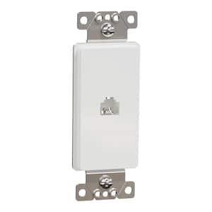 X Series White 1-Gang Ethernet Datacom RJ11 4 Conductor Telephone Phone Jack Cable Wall Plate Matte