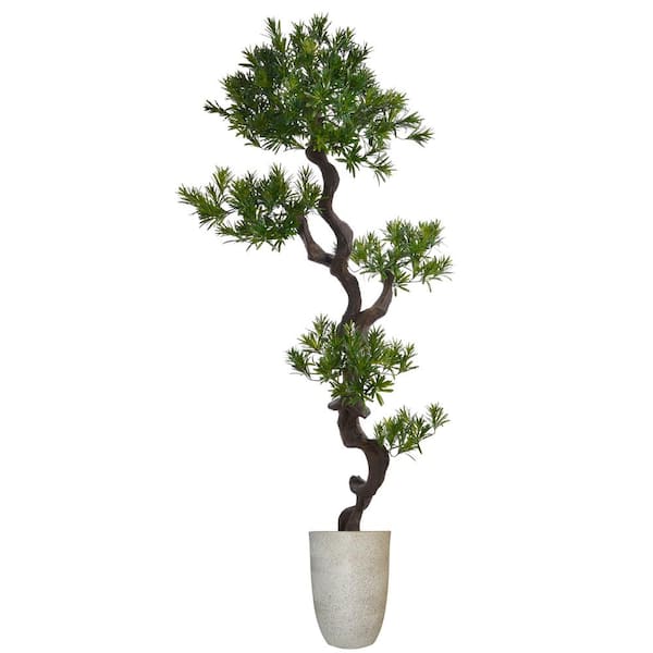 VINTAGE HOME Artificial Faux Real Touch 5.58 ft. Tall Yacca Tree with Fiberstone Planter
