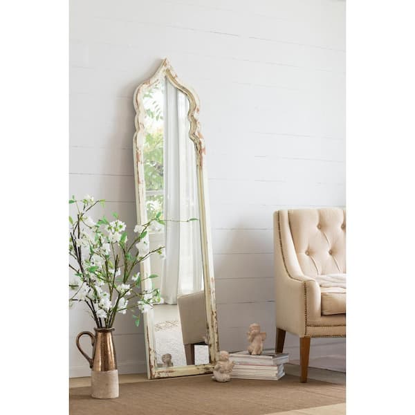 人気新品入荷 White 19 in. W x 73.2 in. H Irregular Full-Length Mirror ZN フラワー・ガーデニング