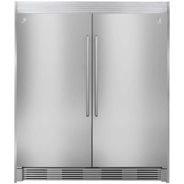 Electrolux 79 in. Double Louvered Trim Kit for All Refrigerator or All Freezer in Stainless Steel