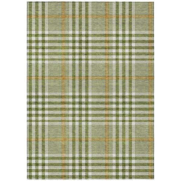 Chantille Machine Washable Indoor/Outdoor Abstract ACN1054 Olive 2 ft. 6 in. x 3 ft. 10 in. Area Rug