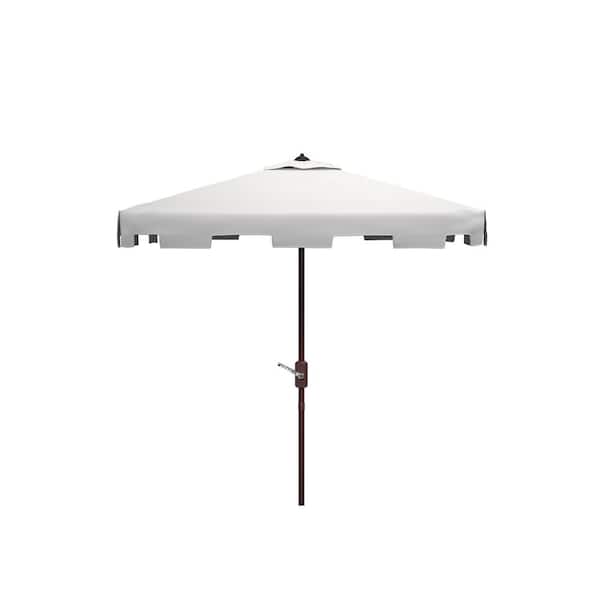 SAFAVIEH Zimmerman 7.5 ft. Aluminum Market Tilt Patio Umbrella in White