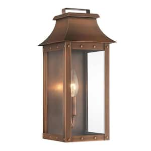 Manchester Collection 1-Light Copper Patina Outdoor Wall Lantern Sconce