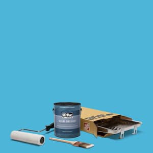 1 gal. #P490-4 Aztec Sky Ultra Satin Enamel Interior Paint and Wooster Set All-in-1 Project Kit (5-Piece)