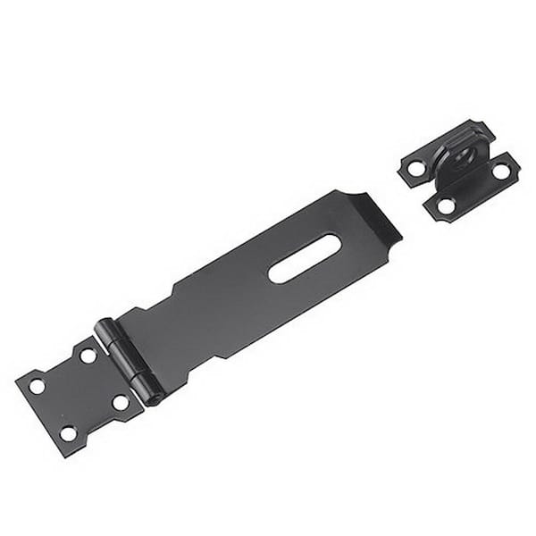 6 1/8 in. (155 mm) Black Regular-Duty Steel Hasp for Indoor or Outdoor General Use