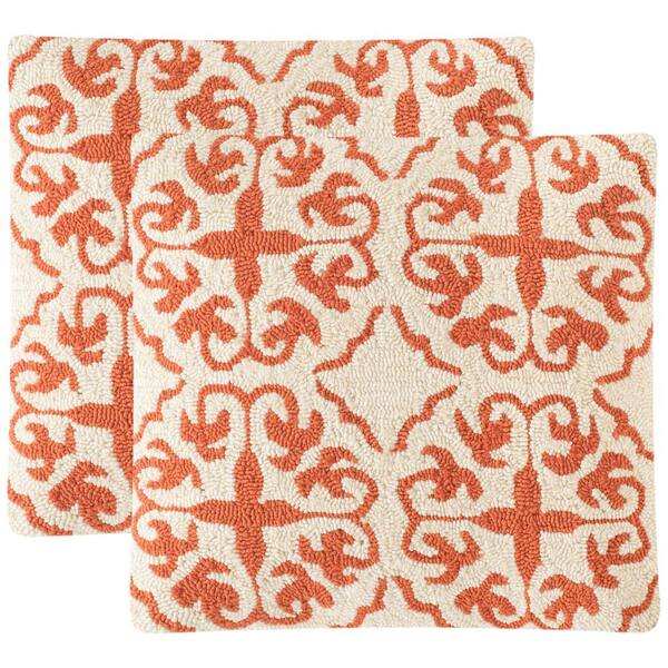 Safavieh Moroccan-Hooked Soleil Square Outdoor Throw Pillow (Pack of 2)