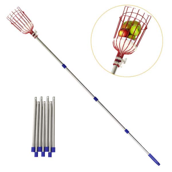 Trademark Innovations 30 in. to 140 in. Adjustable Telescoping Long Handle Fruit Picker Pole