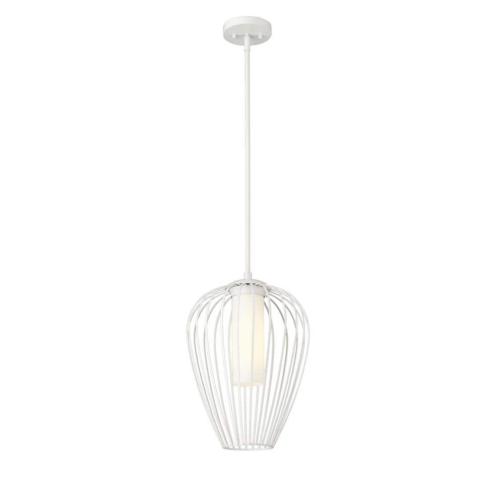 Savanti Textured White Glass Pendant Light for Indoor/Outdoor Use