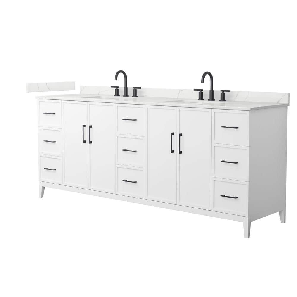 Elan 84'' White Double Vanity with Quartz Top