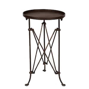 Round Bronze Metal Accent Table