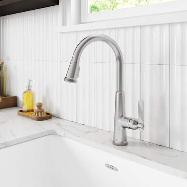 Eastcourt Single Handle Pull Down Sprayer Kitchen Faucet with Dual Spray in Stainless Steel
