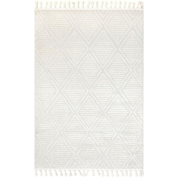 Arvin Olano Balboa Textured Tile Ivory 12 ft. x 15 ft. Transitional Area Rug