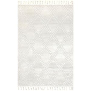 Balboa Textured Tile Ivory 9 ft. x 12 ft. Area Rug