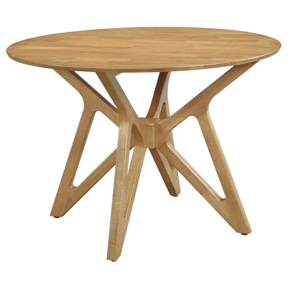 Coaster Elowen 5-piece Round Solid Wood Dining Set Light Walnut
