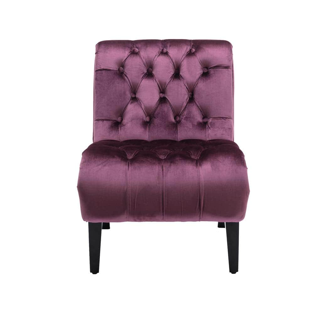 ANBAZAR Purple Velvet Accent Chair Tufted Button Living Room Sofa Chair   Purple Accent Chairs Wjz 067pe 64 1000 