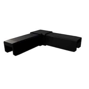 Mountain View 1 in. H x 4 in. W Glass Deck Railing Matte Black Corner Bracket