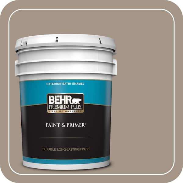 BEHR PREMIUM PLUS 5 gal. Home Decorators Collection #HDC-NT-04A Clay Satin Enamel Exterior Paint & Primer