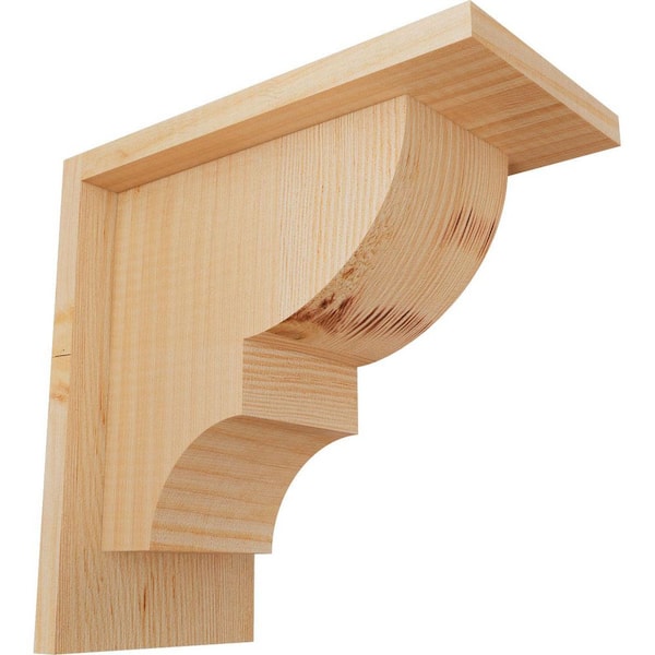 Ekena Millwork 5-1/2 in. x 10 in. x 10 in. Douglas Fir Ridgewood Smooth Corbel with Backplate