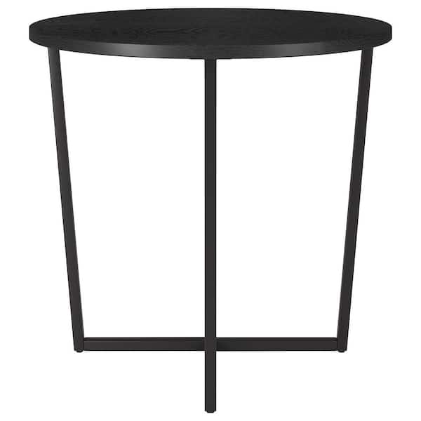 Meyer&Cross Pivetta 22 in. Blackened Bronze/Black Grain Round Side Table with MDF Top