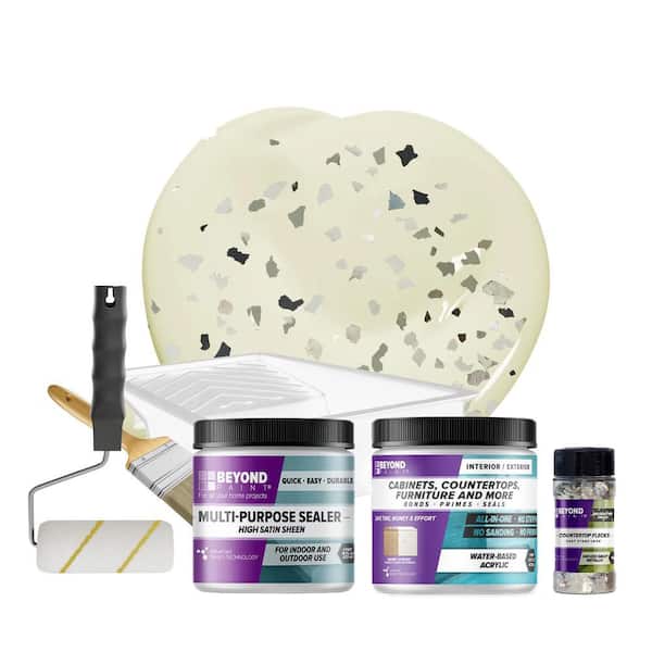 BEYOND PAINT BEYOND PAINT Off White Flat Countertop Kit with Smoked Gray Flecks