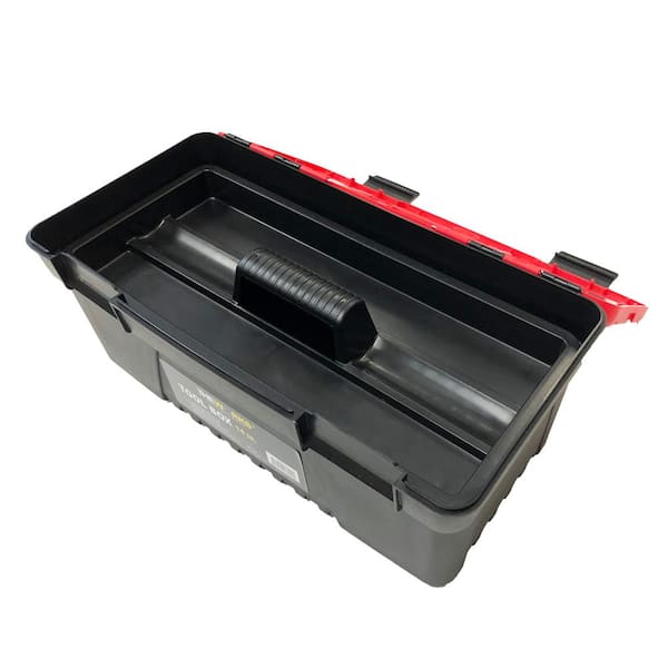 Plastic Tool Box Storage Case Outdoor Compartment Removable Tray Tool Parts Box 