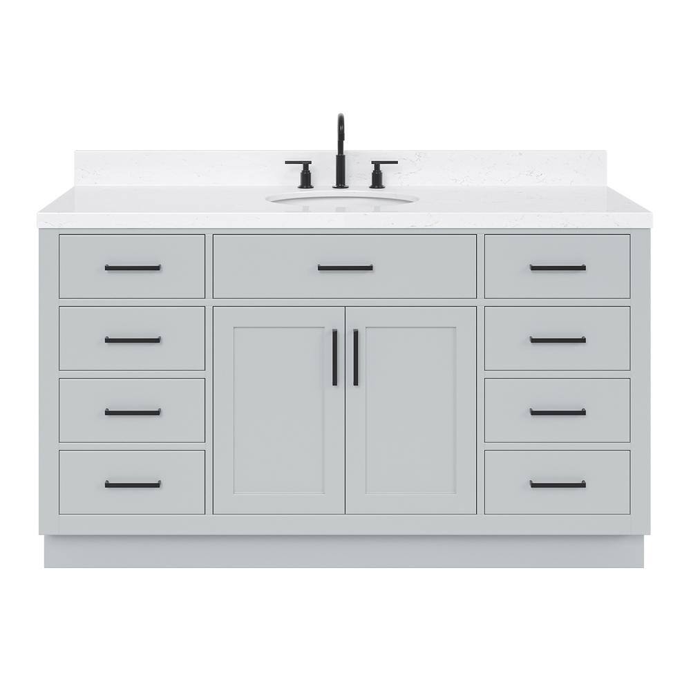 Hepburn 60" Gray Freestanding Single Basin Vanity Set