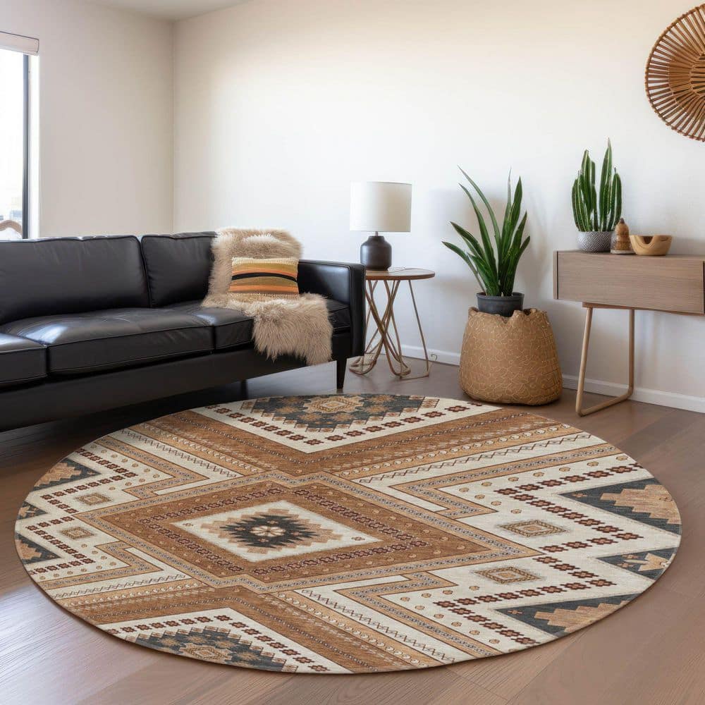 Addison Rugs Mayfield Premium Machine Washable Abstract AMF1010 Copper ...