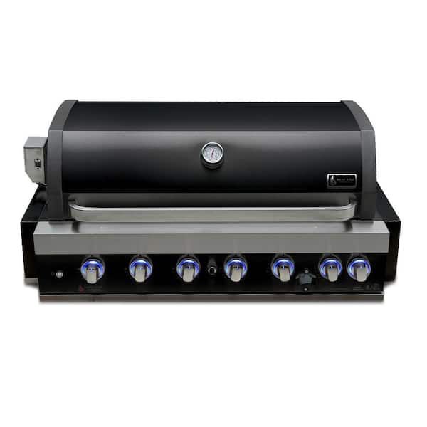 Built in Series 6 Burner Propane Natural Gas Grill Island in Black Stainless Steel