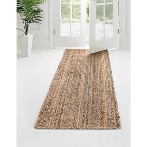 Braided Jute Dhaka Natural 2 ft. 7 in. x 10 ft. Area Rug
