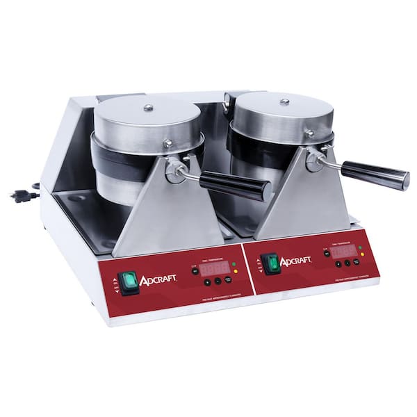 Adcraft Double Belgian Waffle Maker, 7 in., in Stainless Steel