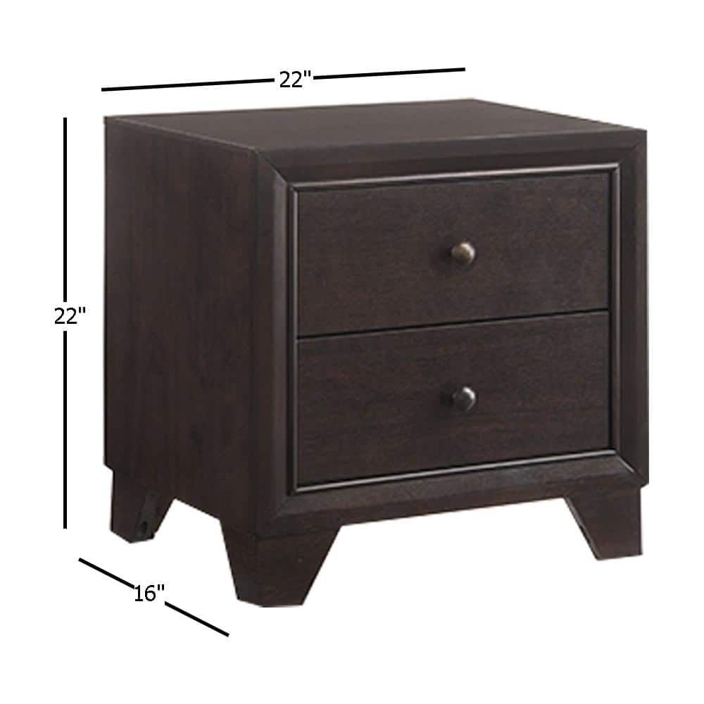 Madison Espresso Elegance 2-Drawer Nightstand
